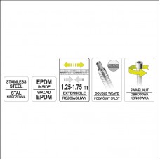 75650 FALA Furtun de dus extensibil, 1.25-1.7 m..
